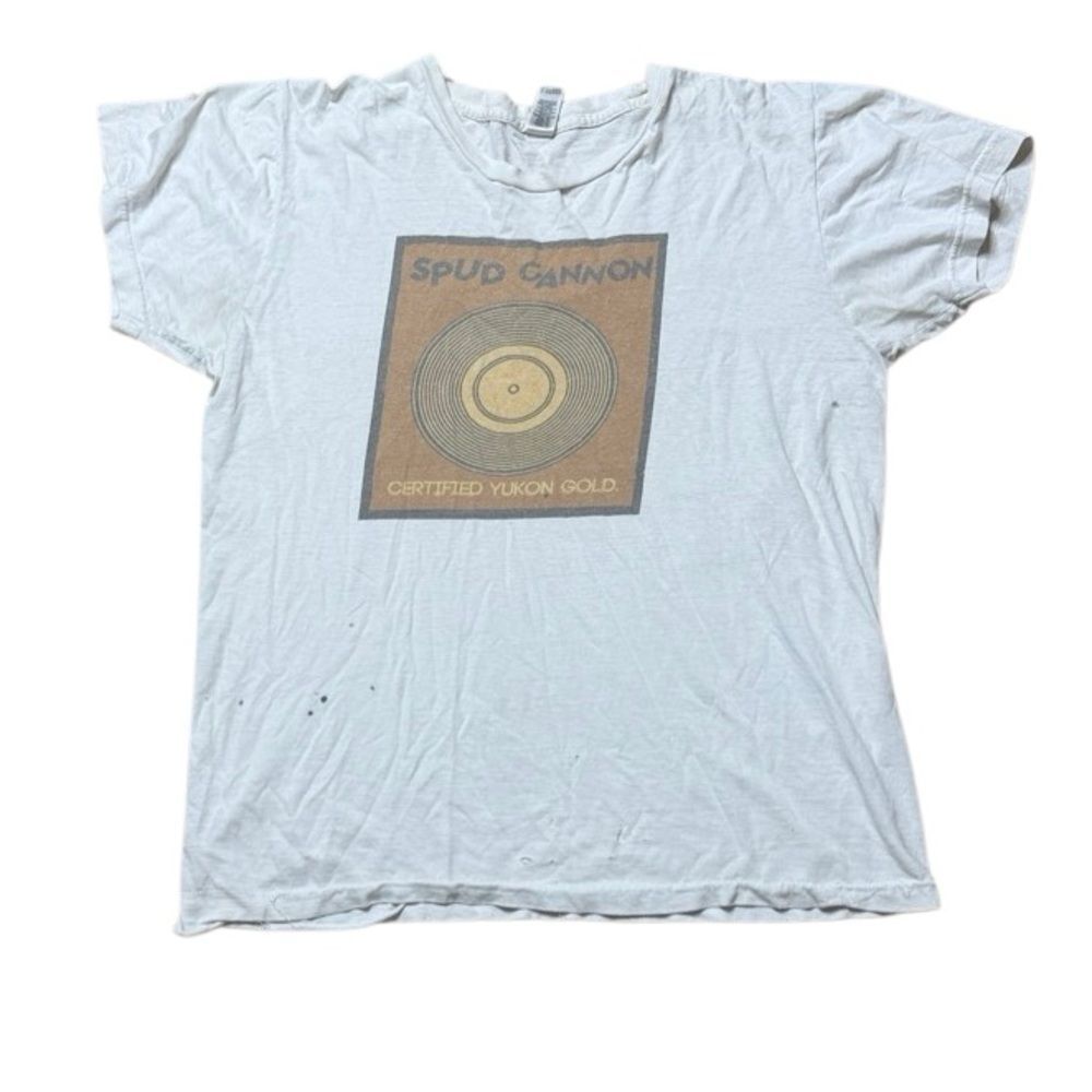 American Apparel Spud Canyon thrashed Cream Tshirt Medium